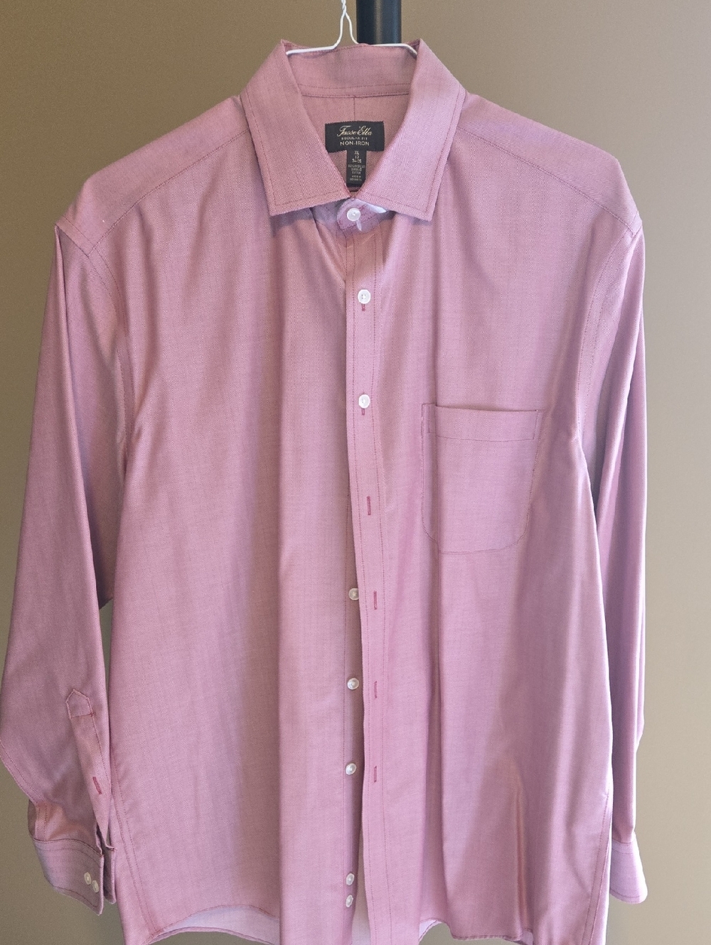 Tasso Elba Men’s Long-Sleeve Dress Shirt - Dusty Rose XL EUC